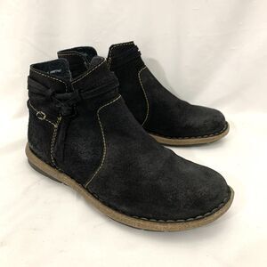 Born Boots Womens 9.5 Casual Zip Ankle Bootie BR0017409 Black Leather